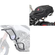 Set: Sturzbügel Hauptständer Set für Yamaha Tenere 700 19-21 oben unten + Hecktasche X50 Gepäcktasche hinten 50Ltr in schwarz_1