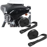 Set: Batwing Fairing with windshield M compatible with Harley Davidson BW8 -clear + Straps Set tie down straps 150cm 2 pieces in