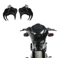 Set : Headlight Fairing MG8 for Dyna Street Bob 06-17 Windshield smoke + Windshield Clamps 49 mm for 05-20 Windscreens