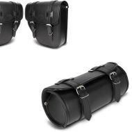 Set: Satteltaschen Texas je 10Ltr Paar rechts und links in schwarz + Werkzeugrolle Kansas 3Ltr Custom Werkzeugtasche in schwarz_1
