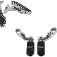 Set: Sozius Trittbretter Harley Touring 93-21 CF2 mit Halter chrom + Sturzbügel Fussrasten für 32mm CF10_1