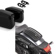 Set: Hard saddlebags compatible with Kawasaki Vulcan S 15-24 side cases brackets Nevada + Rear luggage rack compatible with Kawasaki Vulcan S/Café 15-24 Solo Rack L1 