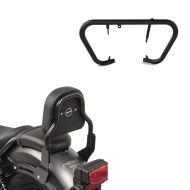 Set: Sissy bar XS3 compatible with Kawasaki VN 900 Classic/Custom 06-16 + Sturzbügel MB Kawasaki Vulcan/VN/900 Custom 07-17 schwarz