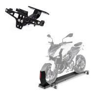 Set: Rangierschiene mit Wippe Smart Mover bis 450 kg in grau + Kennzeichenhalter NH2 Nummernschildhalter mit LED Beleuchtung_1