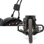 Set: Sissybar Harley Softail Street Bob 18-20 Fast Rider-S schwarz + Sturzbügel Mustache für Harley Softail Street Bob / Low Rider 18-21_1