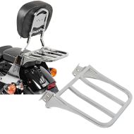 Set: Sissy Bar + luggage rack fits for Harley Davidson Sportster 1200 Custom 04-20 chrome Craftride + Luggage Rack fits for Harley Davidson Sportster, Dyna, Softail chrome Craftride