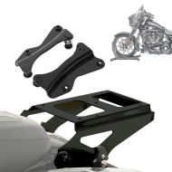 Set: Topcase Träger Doppelsitzbank für Harley Touring 14-21 schwarz + 4-Punkt Montagekit für Harley Touring 14-21 Anbausatz in schwarz_1