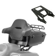 Set: Topcase King NLB für Harley Touring 14-21 ohne Löcher + Topcase Träger Doppelsitzbank für Harley Touring 14-21 schwarz_1