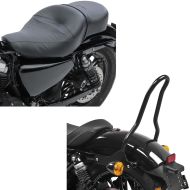 Set: Doppel Sitzbank für Harley Sportster 04-20 Sitz Fahrer Beifahrer CM + Sissybar für Harley Sportster 04-20 Tampa S schwarz_1