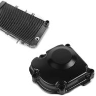 Set: Wasserkühler für Kawasaki Z 750 04-06 Radiator Kühler + Lichtmaschinendeckel für Kawasaki Z 750/ S 04-06 Limadeckel_1