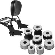 Set: Sissy Bar with Rear Rack detachable S1 fits for harley Davidson Street Glide 06-08 black Craftride + Docking Hardware Kit fits for harley Davidson Street Glide 06-08 Craftride