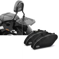 Set: Sissy bar CL w. luggage rack compatible with Harley Davidson Softail Sport Glide 18-24 black Craftride + Pannier Inner Liner Bags compatible with Harley Davidson Sport Glide 18-24 Craftride Saddlebags