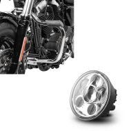 Set: Engine Guard fits for Harley Davidson Sportster 2004-2020 Craftride Mustache chrome + Headlight Motorbike LED 5,75 Inch fits for Harley Davidson in chrome Craftride