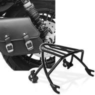 Set: Swing Arm Saddle Bag + support fits for Harley Davidson Sportster Forty-Eight 48 10-20 Craftride + Luggage Solo Rack Detachable fits for Harley Davidson Sportster 04-20 black Craftride