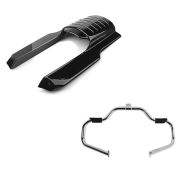 Set: Sturzbügel für Harley Road King 97-08 Mustache chrom + Kotflügelverlängerung hinten für Harley Road King 96-08_1
