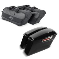 Set: Seitenkoffer für Harley Touring Modelle 2014- 2021 schwarz + Seitenkoffer Innentasche für Harley-Davidson Touring 94-21_1
