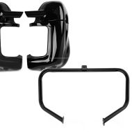 Set: Beinschild für Harley Electra Glide Ultra Classic 89-13 belüftet + Sturzbügel für Harley Electra Glide Ultra Classic 97-08 TR1 schwarz_1