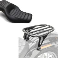 Set: Sitzbank für Harley Softail Modelle 18-21 Craftride TR2 Komfort Doppelsitzbank + Motorrad Gepäckträger für Harley Davidson Softail 18-20 Solo Rack Craftride GS3 schwarz_1