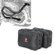 Set: Engine Guard L compatible with BMW R 1200 GS 04-12 Motoguard Crash Bar + Inner liner bags Vario Panniers compatible with BMW R 1200 GS / Adventure 04-12 for Bagtecs MV1