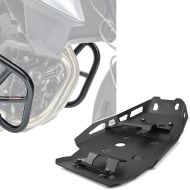 Set: Engine Guard compatible with BMW F 750 GS / BMW F 850 GS 18-20 Motoguard Crash Bar MS2 + Skid Plate compatible with BMW F 750 GS 18-20 Motoguard Aluminium Belly Pan Engine Guard Black