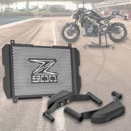 Set: Sturzpads für Kawasaki Z 900 17-21 Crashpads Motoguard RSC1 schwarz + Kühlerabdeckung für Kawasaki Z 900 17-21 Kühlergrill Zaddox KG1_1
