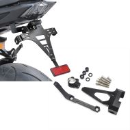 Set: License plate holder compatible with Yamaha MT-09 17-20 tail tidy with LED light Zaddox + Steering damper bracket Support Zaddox HL1 black