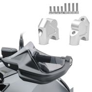 Set: Handlebar riser 30mm compatible with BMW R 1200 GS / Adventure 13-18 Handlebar Extension Tourtecs silver + Handguard extension compatible with BMW R 1200 GS 13-18 Motoguard light smoke