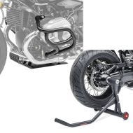 Set: Sturzbügel Set für BMW R NineT 14-21 mit Motorschutz Motoguard S-Z2 + Einarmständer BMW R NineT Racer 17-21 Montageständer ConStands Single-Racing schwarz matt_1