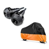 Set: Sturzpads für Yamaha FZ1 / Fazer 06-15 Crashpads Motoguard SC2 schwarz + Abdeckplane Yamaha Fazer 8 (FZ8 Fazer) - FZ1 / Fazer Craftride XL in schwarz-orange_1