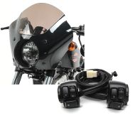 Set: Gauntlet Verkleidung MG4 für Harley Dyna Super Glide 95-04 39mm Gabel Craftride + Lenkerschalter für Harley Davidson Dyna Super Glide 96-04 Lenkerarmatur schwarz Craftride_1