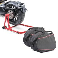 Set: Einarmständer Ducati Multistrada 1200 10-17 Montageständer ConStands Single-Classic rot + Seitenkoffer Innentaschen 2x20L für Ducati Multistrada 1200/ S_1