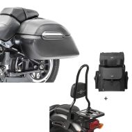 Set: Seitenkoffer Set Kawasaki VN 900 Classic / Custom Craftride K3 33Ltr in schwarz + Sissybar L3 + Hecktasche für Kawasaki VN 900 Classic / Custom 06-16 mit Gepäckträger Craftride_1