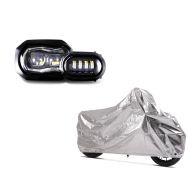 Set: LED Scheinwerfer für BMW F 700 GS 13-17 Hauptscheinwerfer mit ECE Lumitecs QL2 + Motorrad Abdeckplane für BMW F 750 / 700 GS Aluminium Tourtecs Alu XXL_1