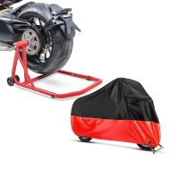 Set: Einarmständer Ducati Diavel / S 11-20 Montageständer ConStands Single-Classic rot + Abdeckplane Ducati Diavel / S Craftride XXL in schwarz-rot_1