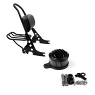 Set: Sissybar Harley Davidson Sportster Forty-Eight 48 10-20 Craftride Fast Rider-M inkl. Gepäckträger schwarz + Luftfilter Stripe für Harley Sportster Forty-Eight 48 10-16 Craftride_1