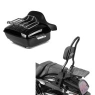 Set: Topcase King OLR für Harley Dyna Fat Bob schwarz Craftride + Sissybar Harley Davidson Dyna Fat Bob 10-17 Craftride Fast Rider-M inkl. Gepäckträger schwarz_1