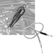 Set: Stossdämpfer 10,5" für Harley Sportster 883 Tieferlegung schwarz Craftride + Kupplungszug für Harley Sportster 883 86-09 Edelstahl/Nylon 150cm Craftride_1