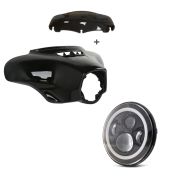 Set: Batwing Verkleidung Set für Harley Street Glide 14-21 Craftride + LED Scheinwerfer 7" für Harley Davidson Street Glide / Special DRL Craftride schwarz_1