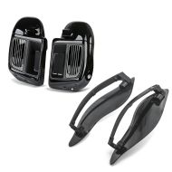 Set: Beinschild für Harley Electra Glide Ultra Limited 14-21 Craftride belüftet schwarz + Seitlicher Windabweiser für Harley-Davidson Touring 14-21 schwarz Craftride_1