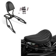 Set: Sissybar Harley Davidson Street 750 15-20 Craftride Fast Driver-S inkl. Gepäckträger schwarz + Solo Federsattel für Harley Davidson Street 750 / 500 BR8 Craftride_1