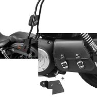 Set: Sissybar für Harley Davidson Street Bob 09-17/LR Craftride Fast Rider-XL inkl. Gepäckträger schwarz + Schwingentasche + Halter für Harley Dyna Street Bob 06-17 Craftride_1