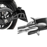 Set: Seitlicher Kennzeichenhalter für Harley Davidson Softail Standard 99-05 Craftride schwarz + LED Lenkerblinker für Harley Davidson Softail Standard / Street Bob Lumitecs Blinker M2 getönt_1