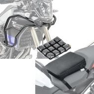 Set: Verkleidungsschutzbügel XL für Yamaha Tenere 700 19-21 Motoguard Tank-Sturzbügel oben + Motorrad Luftkissen Yamaha Tenere 700 Sitzbank Tourtecs Air S schwarz_1