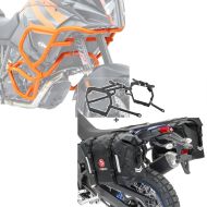 Set: Sturzbügel Set für KTM 1290 Super Adventure R / S / T 17-20 oben und unten Schutzbügel orange + Satteltaschen Set WP8 für KTM 1290 Super Adventure R / S / T 17-20 mit Kofferträger Bagtecs_1