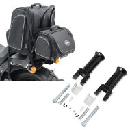 Set: Set Sissybartaschen für Harley Softail Street Bob Craftride TM2+TM4 schwarz + Sozius Fussrasten-Halter für Harley Davidson Softail Street Bob 18-21 Craftride schwarz_1