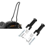Set: Sissybar für Harley Softail Street Bob 18-21 Craftride Tampa schwarz + Sozius Fussrasten-Halter für Harley Davidson Softail Street Bob 18-21 Craftride schwarz_1