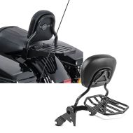 Set: Sissy Bar CXS Fix für Harley Street Glide 14-21 mit Gepäckträger schwarz Craftride + Sissybar Harley Street Glide (FLHX) 09-21 Craftride Fast Driver-L Flex inkl. Gepäckträger schwarz_1