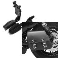 Set: Sozius Fußrasten für Harley Sportster 883 Iron 14-20 Craftride mit Halter in schwarz + Schwingentasche + Halter für Harley Sportster 883 Iron 09-20 Craftride_1