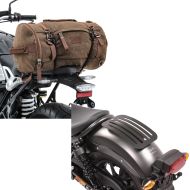Set: Hecktasche Vintage 25L für Honda Rebel 500 braun Craftride + Gepäckträger für Honda Rebel 500 17-20 Solo Rack L1 Gepäckbrücke Craftride_1