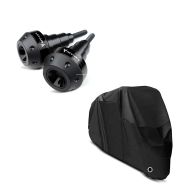 Set: Sturzpads für Yamaha MT-07 / Tracer 700 13-19 Crashpads Motoguard SC2 schwarz + Abdeckplane Yamaha MT-01  MT-03  MT-07 / Tracer  MT-10 Craftride XL in schwarz_1